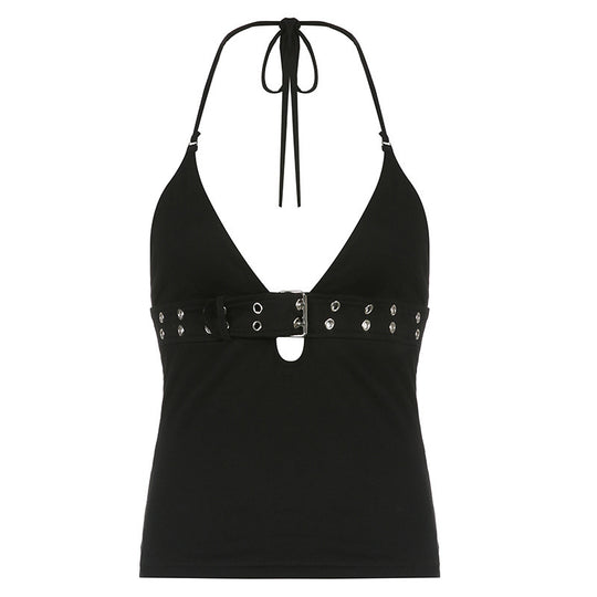 Damen Haltertop mit verstellbarem Gurt und Dekorakzenten R&B