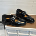 Damen Elegante Ballerinas mit modischem Schnallenverschluss und feiner Perforation R&B