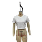 Damen Crop-T-Shirt mit hautsympathischem Baumwollmaterial und R&Brnem Schnitt R&B