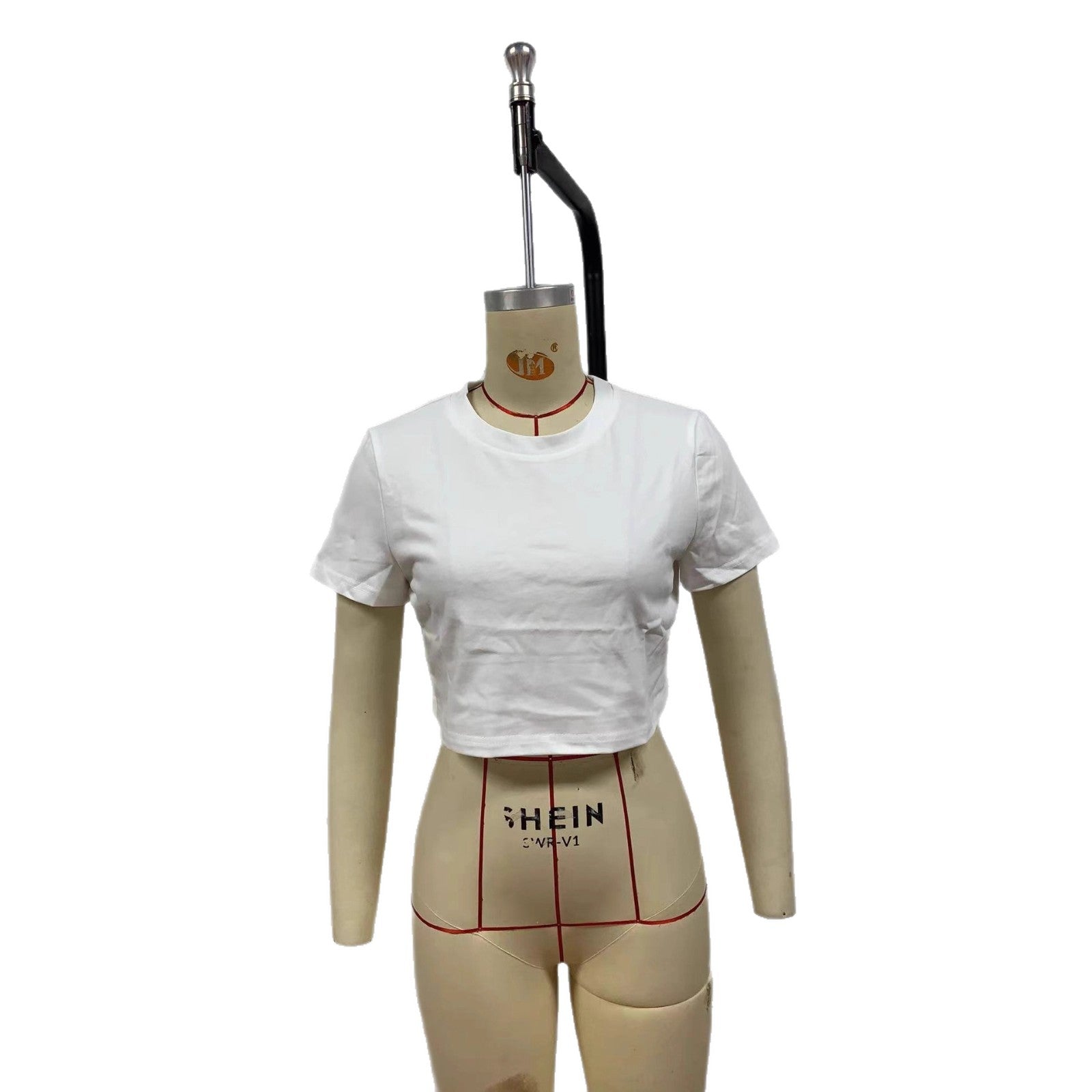Damen Crop-T-Shirt mit hautsympathischem Baumwollmaterial und R&Brnem Schnitt R&B
