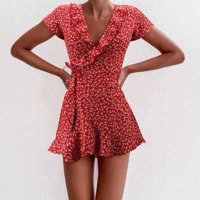 Damen Verspieltes Sommerkleid mit Rüschendetails und floralen Mustern R&B