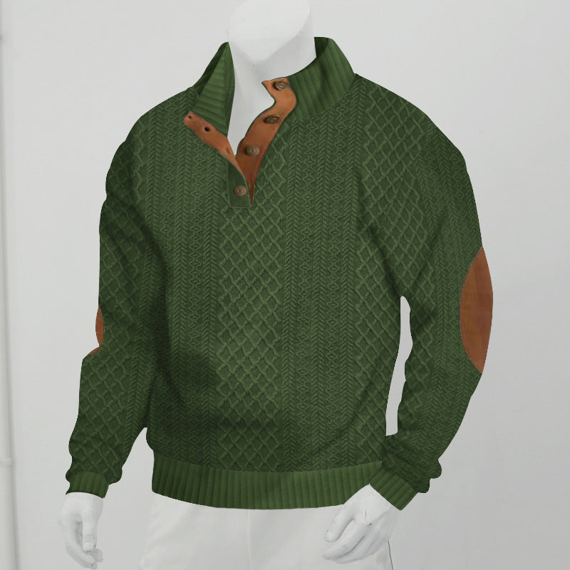 Herren Sweatshirt mit strukturiertem Strickmuster details R&B