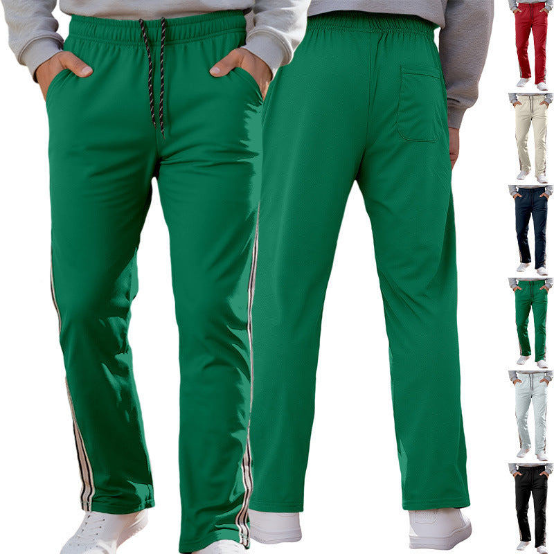 Herren nan Retro-Trackhose mit schmal zulaufendem Bein elastischem Bund Tunnelzug und seitlichen Streifen R&B