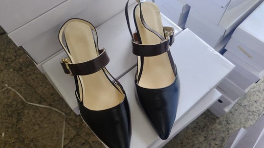 Damen Slingback-Pumps mit modischem Schmuckverschluss R&B