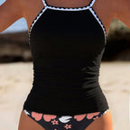 Damen Tankini mit modernem Rüschensaum und floralem Design R&B