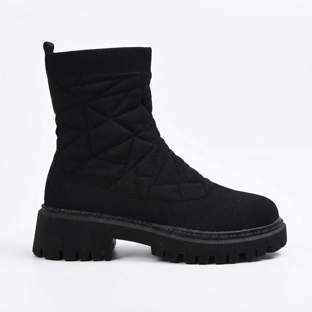 Damen Modische Stiefel mit strukturiertem Obermaterial und rutschfester Profilsohle R&B