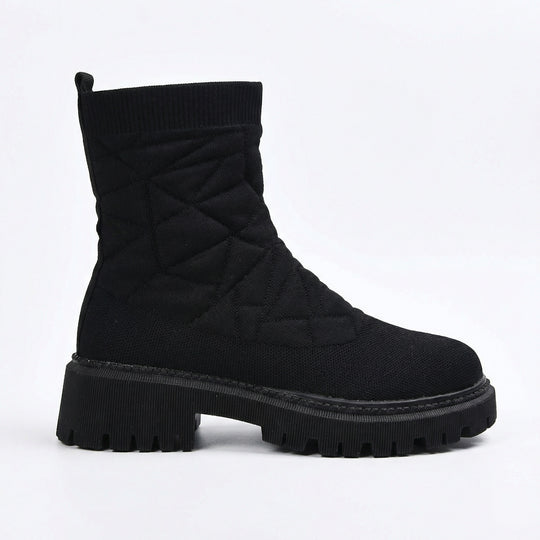 Damen Modische Stiefel mit strukturiertem Obermaterial und rutschfester Profilsohle R&B