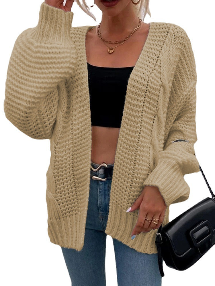 Damen Grobstrickjacke mit lässigem Schnitt und tiefen Taschen R&B