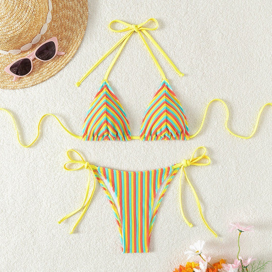 Damen Triangel-Bikini mit verstellbaren Schnürdetails R&B