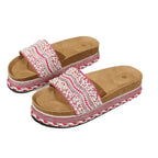 Damen Dekorative und komfortable Clogs mit Perlen und strukturiertem Obermaterial R&B