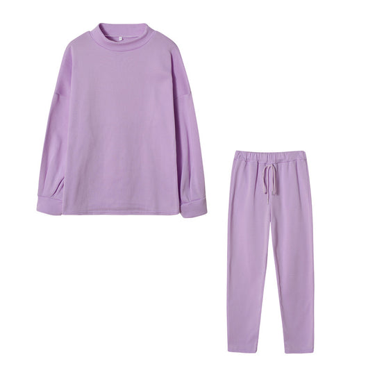 Damen Sportliches Jogginganzug-Set mit komfortablem Schnitt und hohem Kragen R&B
