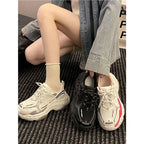 Damen sportliche Lauf Sneakers mit dickem Plateausohle R&B