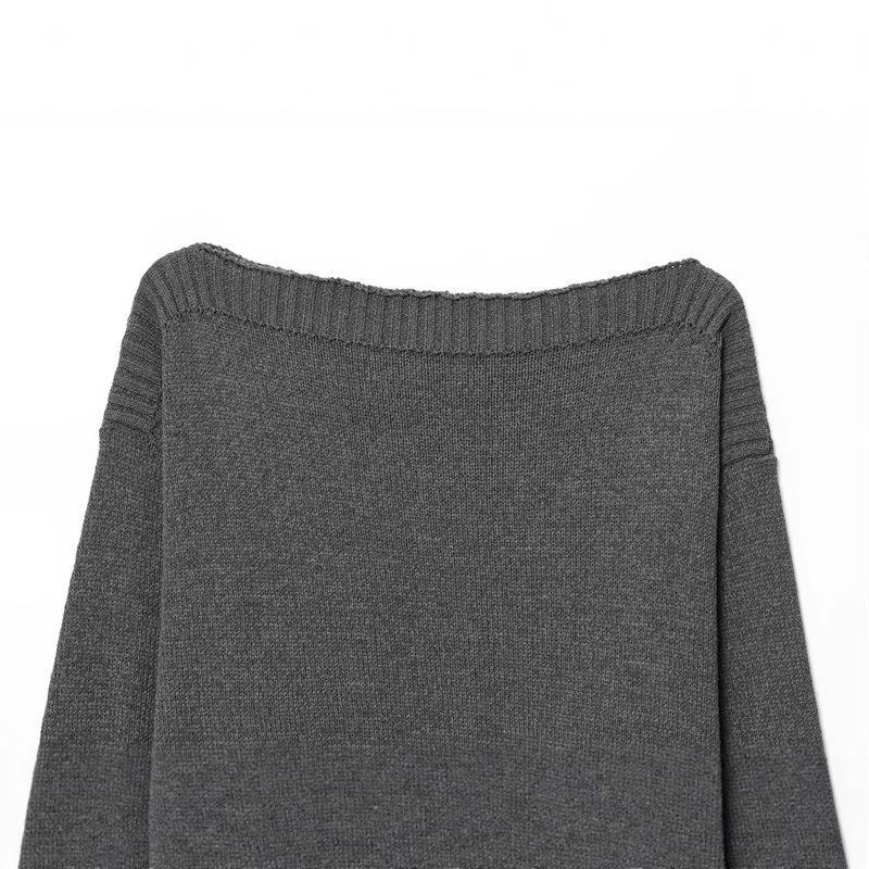 Damen kuscheliger Strickpullover mit weitem Schnitt und Rippbündchen R&B