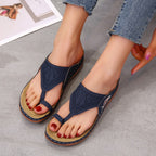 Damen Bequeme Zehentrenner mit floralem Design