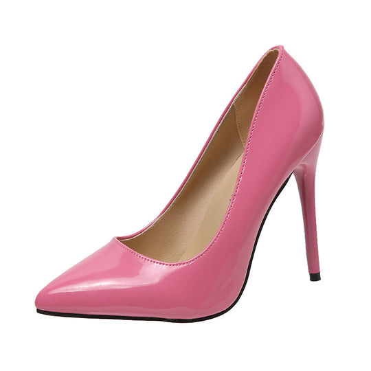 Damen nan spitzer bürotauglicher Pumps aus Lackoptik mit schmalem Stiletto und gepolstertem Komfortfußbett R&B