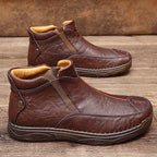 Herren Bequeme Lederhalbstiefel mit elastischem Einschlupfdesign R&B