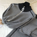 Damen Freizeitliche Strickjacke und Jogginghose Set R&B