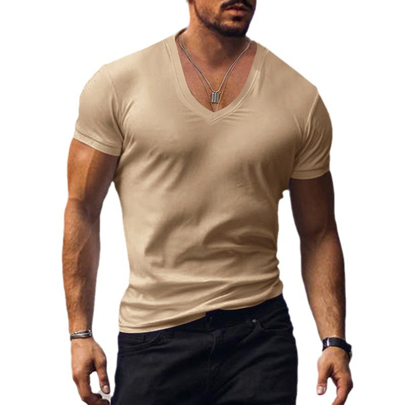 Herren lässiges V-Ausschnitt T-Shirt R&B