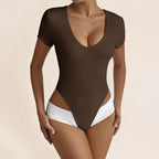 Damen Body mit tiefem Ausschnitt und seitlichen Einschnitten R&B