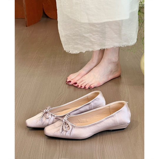 Damen Ballerina-Schuhe mit dekorativem Schleifenakzent und weicher Innensohle R&B