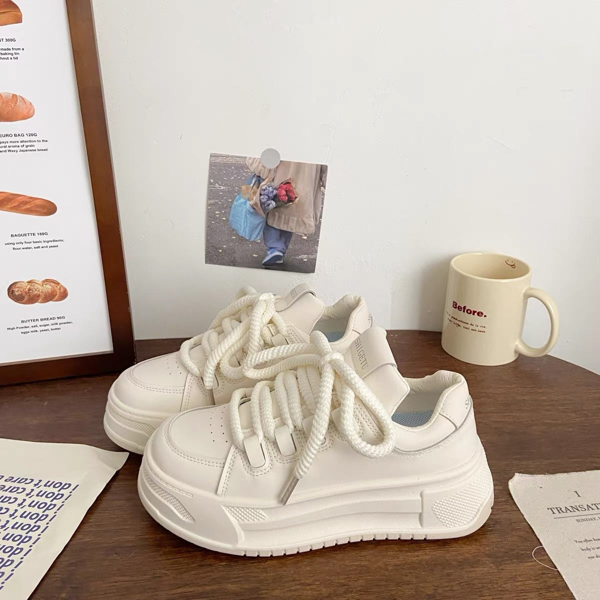 Damen Sneakers mit robustem Design und dämpfender Laufsohle