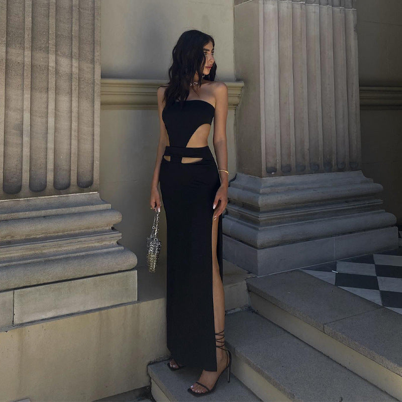 Damen Maxikleid mit stilvollen Cut-Outs und sexy Schlitz R&B