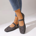 Damen Ballerinas mit trendigem Leopardenmuster und dekorativem Riemen R&B