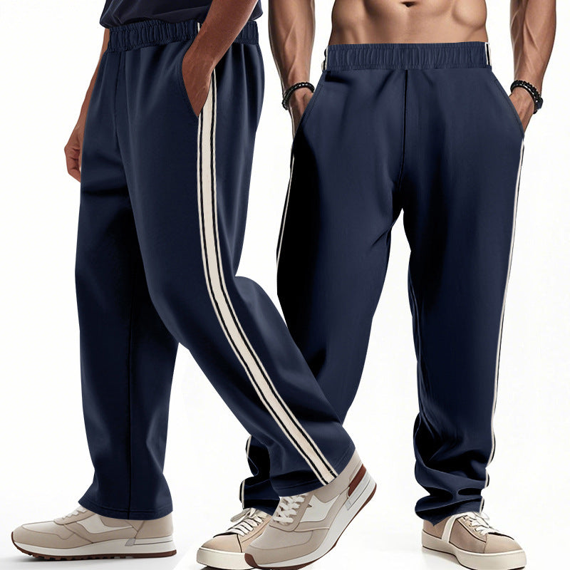 Herren Freizeit-Jogginghose mit seitlichen Streifen und elastischem Bund R&B