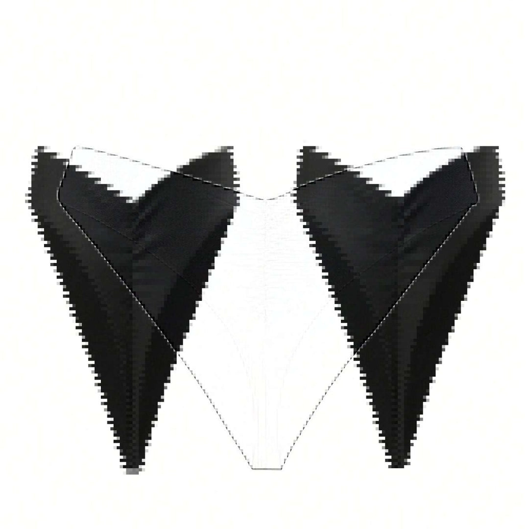 Damen Bikini-Höschen mit seitlichen Rüschendetails und hohem Schnitt R&B