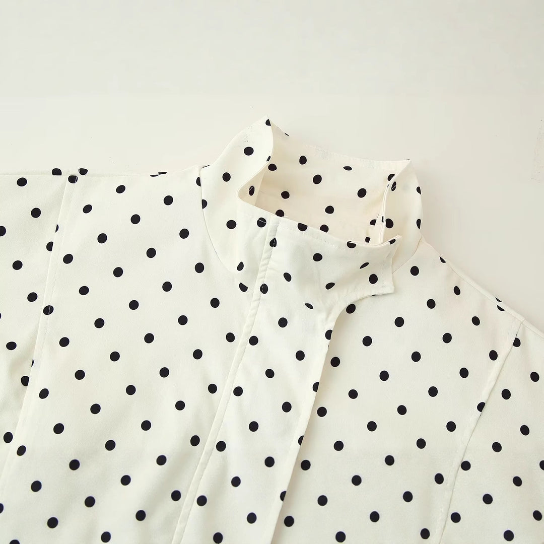 Damen cropped Steppjacke mit modernem Polka-Dots-Design R&B