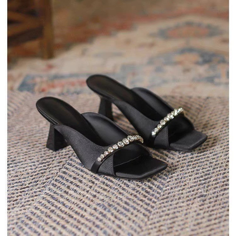Damen glamouröse und elegante Sandaletten mit Blockabsatz R&B