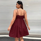 Damen luftiges Spaghettiträgerkleid mit Knoten-Detail R&B