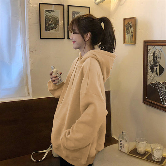 Damen kuscheliger Oversized-Hoodie mit hohem Kragen und praktischen Kängurutaschen R&B