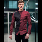 Herren Hemd mit asymmetrischem Farbmuster und modernem Kragen