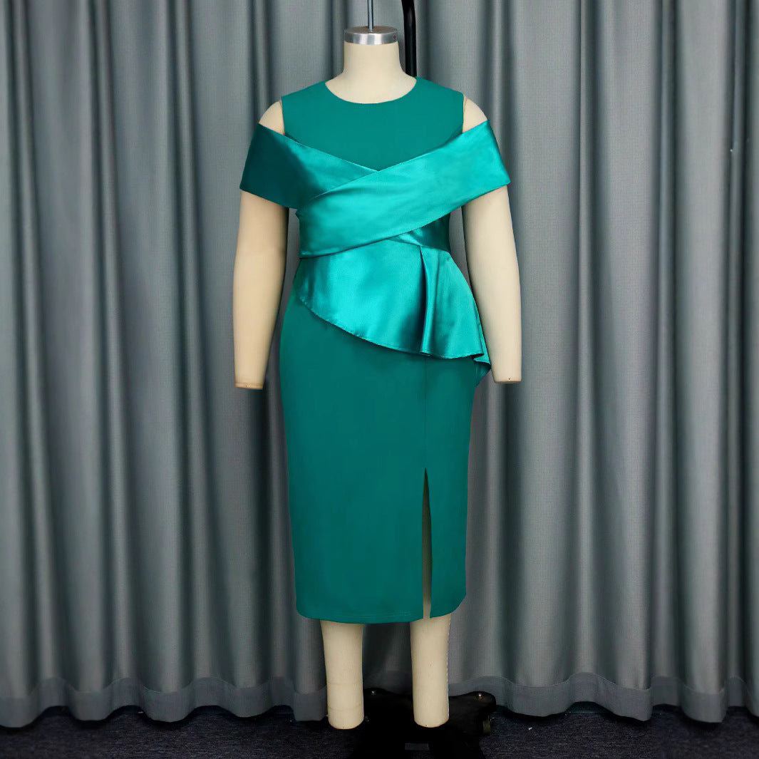 Damen Cocktailkleid mit asymmetrischem Oberteil und Drapierungsdetail R&B