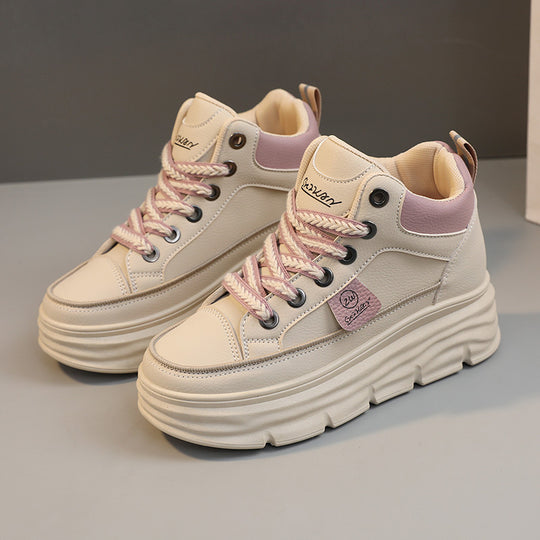 Damen Plateausneaker mit modischen Schnürsenkeln und stabiler Sohle R&B
