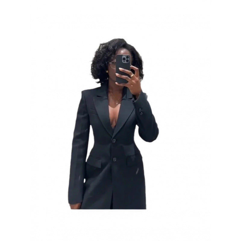 Damen Eleganter Longblazer mit schmaler Silhouette und klassischen Details R&B