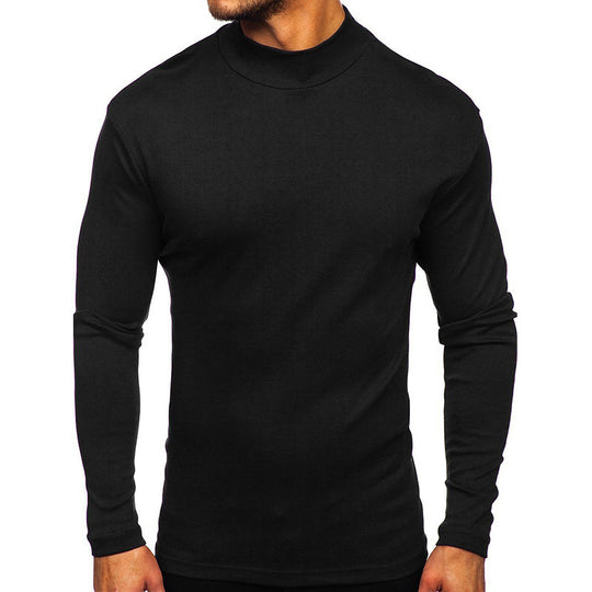 Herren Langarmshirt mit Stehkragen aus hochwertigem Material R&B