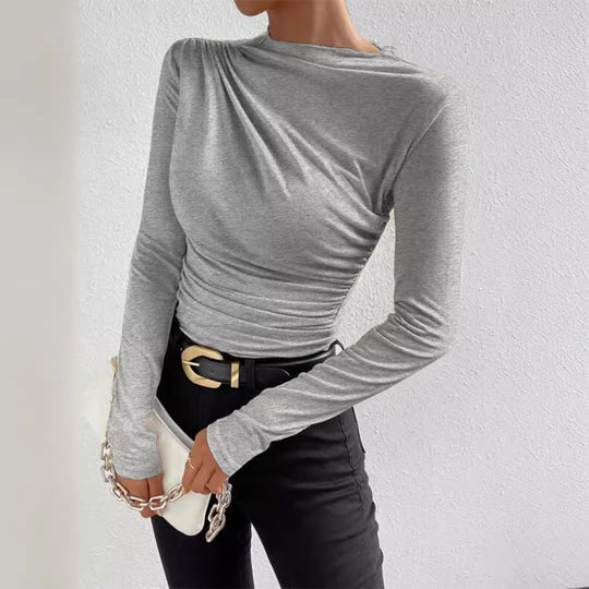Damen Elegantes Longsleeve Shirt mit Raffungen R&B