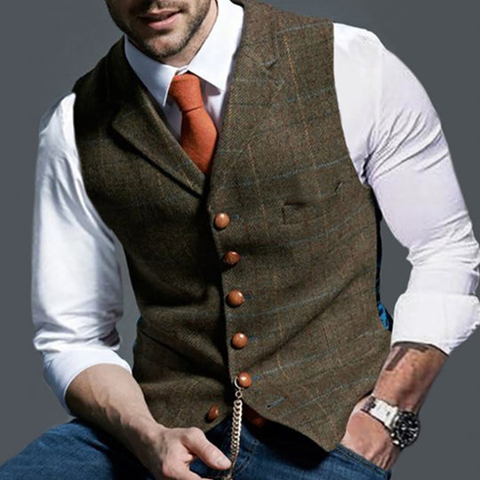 Herren elegante Trachtenweste aus hochwertigem Stoff R&B