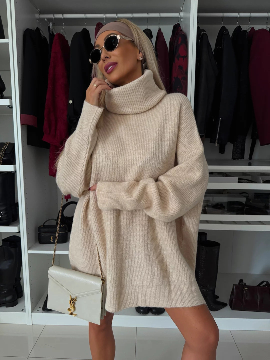 Damen kuscheliger Oversized Pullover R&B