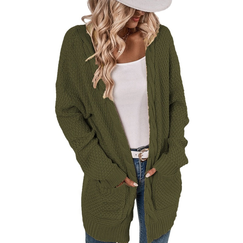 Damen Großer Strickcardigan mit aufwendigem Maschenmuster und praktischen Taschen R&B