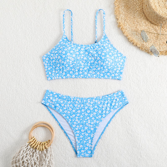 Damen Bikini-Set mit floralen Mustern und hoher Taille R&B