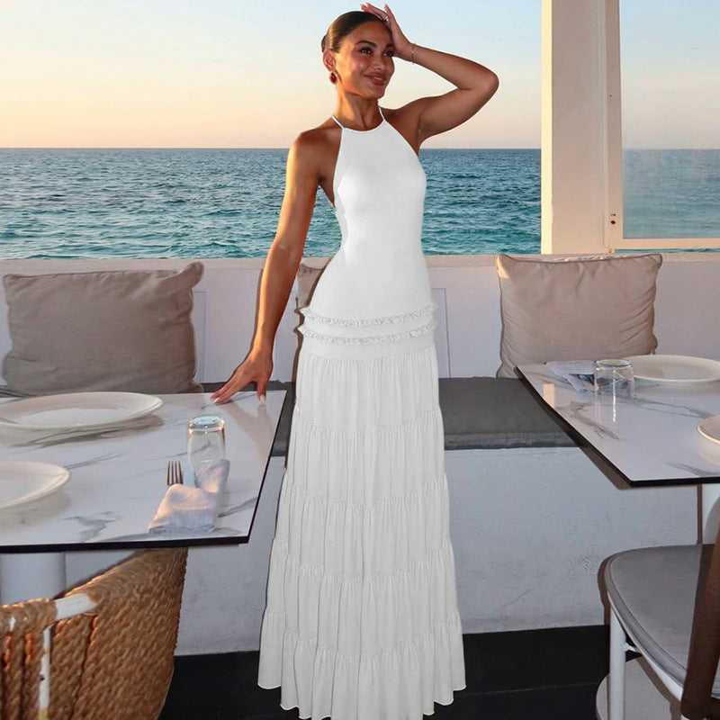 Damen Maxi-Kleid mit feinen Rüschendetails R&B