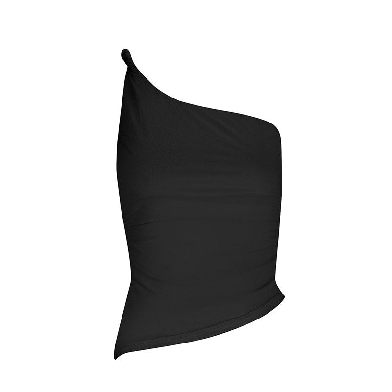 Damen asymmetrisches Top mit elegantem Ein-Schulter-Schnitt und figurformendem Design R&B