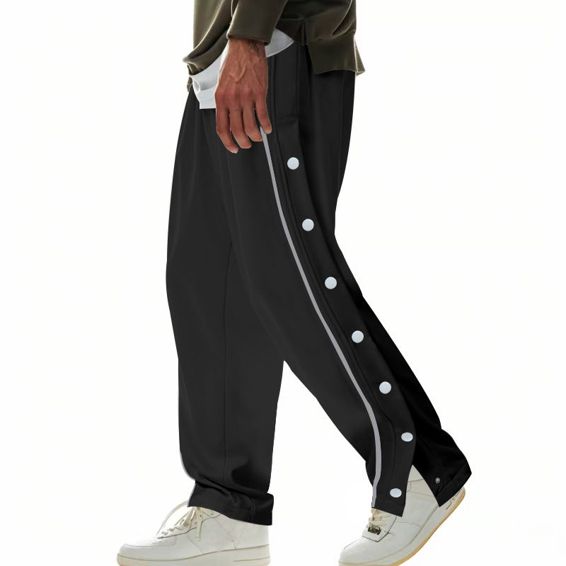 Herren Cargo-Hose mit Druckknopf-Design und seitlichem Reißverschluss R&B