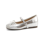 Damen Ballerinas mit modischem Riemen und Schleifenapplikation