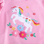 Mädchen T-Shirt mit zauberhaftem Einhorn-Motiv und Rüschendetail R&B