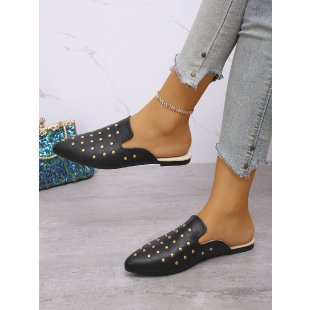 Damen offene Slipper mit funkelnden Nieten R&B