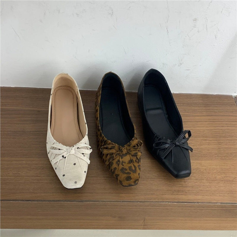 Damen elegante Ballerinas mit modischer Schleifenverzierung R&B